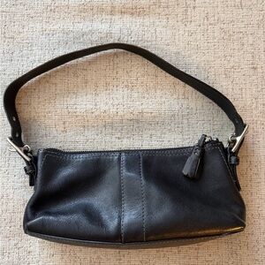 COACH 7461 Shoulder Hobo Bag Black Leather